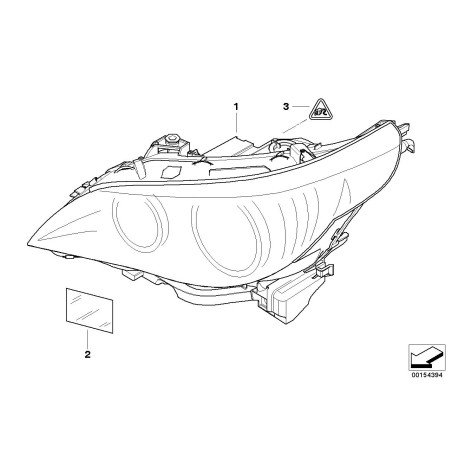 Phare avant gauche adaptatif à bi-xénon - Pièce d'origine BMW 63127166119 Phare avant gauche adaptatif à bi-xénon - Pièce d'origine BMW 63127166119