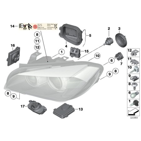 Boîtier de commande de l'éclairage adaptatif - Pièce d'origine BMW 63117180829