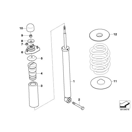Amortisseur arrière supplémentaire - Pièce d'origine BMW 33503404974 Amortisseur arrière supplémentaire - Pièce d'origine BMW 33503404974