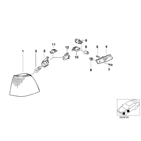 Lampe de clignotant supplémentaire gauche blanche - Pièce d'origine BMW 82199404391