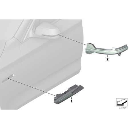 Indicateur de clignotant supplémentaire droit adapté au Park Assistant - Pièce d'origine BMW 63137154166 Indicateur de clignotant supplémentaire droit adapté au Park Assistant - Pièce d'origine BMW 63137154166