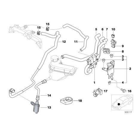 Pompe à eau supplémentaire - Pièce d'origine BMW 64116904496 Pompe à eau supplémentaire - Pièce d'origine BMW 64116904496