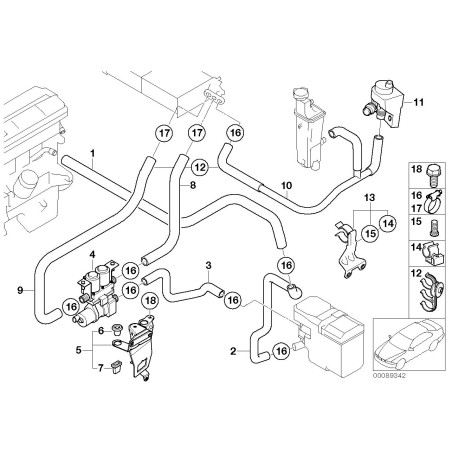 Pompe à eau supplémentaire - Pièce d'origine BMW 64116907811 Pompe à eau supplémentaire - Pièce d'origine BMW 64116907811