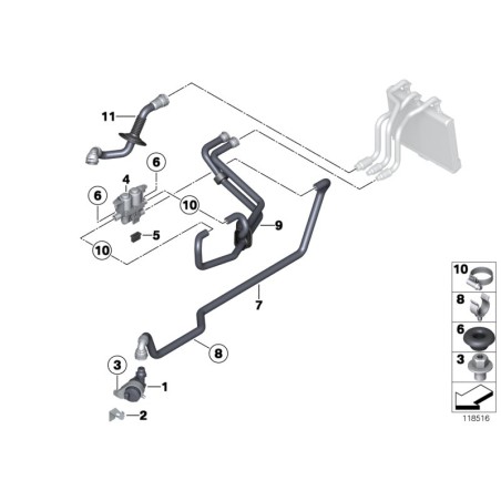 Pompe à eau supplémentaire - Pièce d'origine BMW 64116922699 Pompe à eau supplémentaire - Pièce d'origine BMW 64116922699