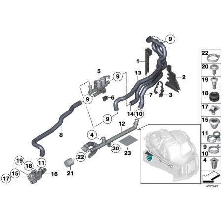 Pompe à eau supplémentaire - Pièce d'origine BMW 64119183714