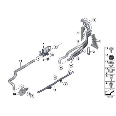 Pompe à eau supplémentaire - Pièce d'origine BMW 64119230237
