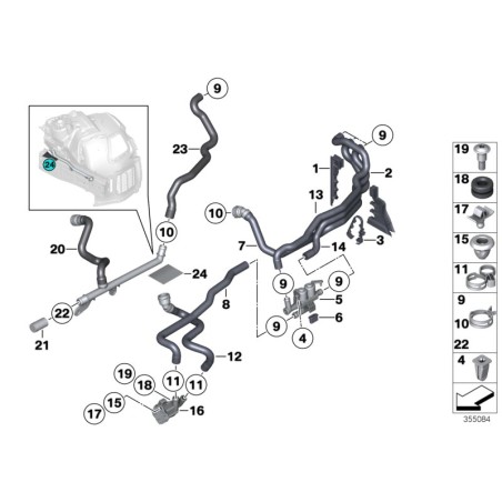 Pompe à eau supplémentaire - Pièce d'origine BMW 64119253081