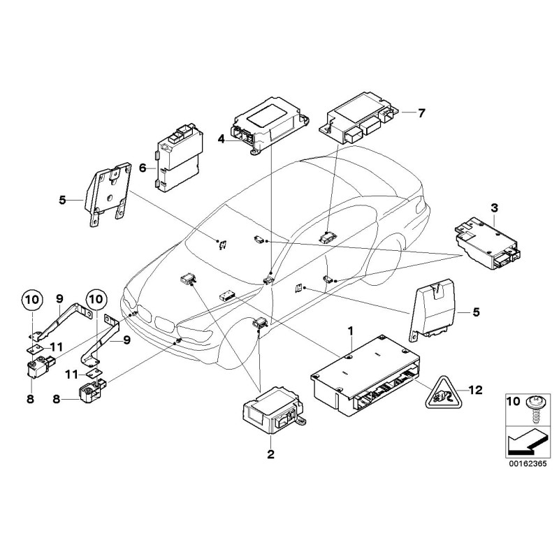 Module de contrôle de l'airbag pilier B droit - Pièce d'origine BMW 65776949910 Module de contrôle de l'airbag pilier B droit - Pièce d'origine BMW 65776949910