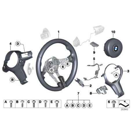 Module d'airbag côté conducteur avec absorbeur - Pièce d'origine BMW 32308092206