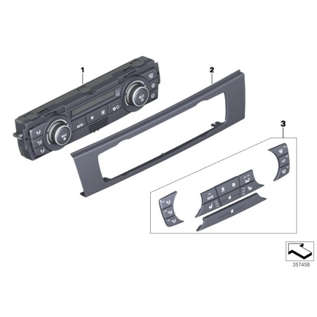 Garniture du panneau de contrôle de la climatisation - Pièce d'origine BMW 64116956736