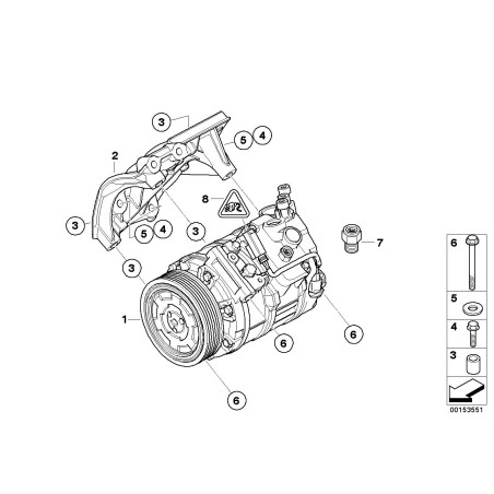 Compresseur de climatisation - Pièce d'origine BMW 64526956719