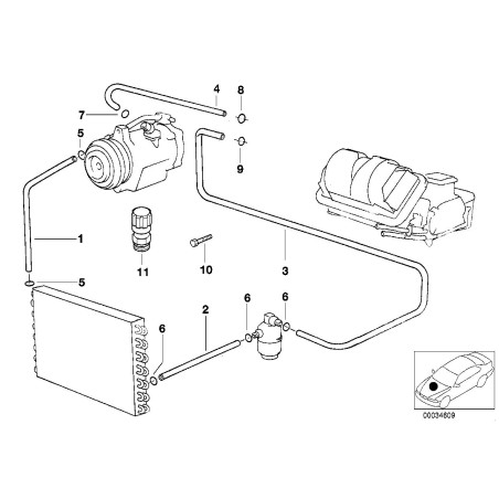 Tuyau d'aspiration de climatisation - Pièce d'origine BMW 64538384859 Tuyau d'aspiration de climatisation - Pièce d'origine BMW 64538384859