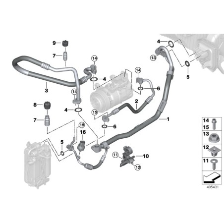 Capuchon de ligne de climatisation - Simple - Pièce d'origine - BMW 64538387437