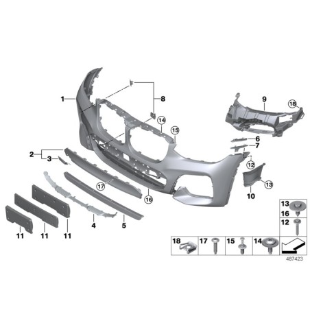 Paire de rideaux d'air gauche et droit - Pièce d'origine BMW 51118065150/51118065149