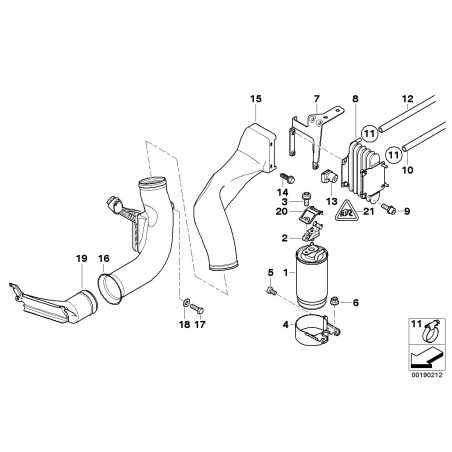 Conduit d'air de l'alternateur - Pièce d'origine BMW 51118160855