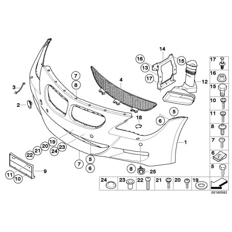 Support de conduit d'air gauche - Pièce d'origine BMW 51117906473 Support de conduit d'air gauche - Pièce d'origine BMW 51117906473