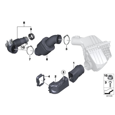 Conduit d'air - Pièce d'origine BMW 13717612094 Conduit d'air - Pièce d'origine BMW 13717612094