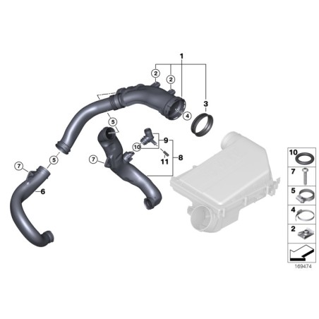 Tuyau de conduite d'air - Pièce d'origine BMW 13717571348 Tuyau de conduite d'air - Pièce d'origine BMW 13717571348