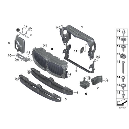 Conduit d'air supérieur du radiateur - Pièce d'origine BMW 51747421675 Conduit d'air supérieur du radiateur - Pièce d'origine BMW 51747421675