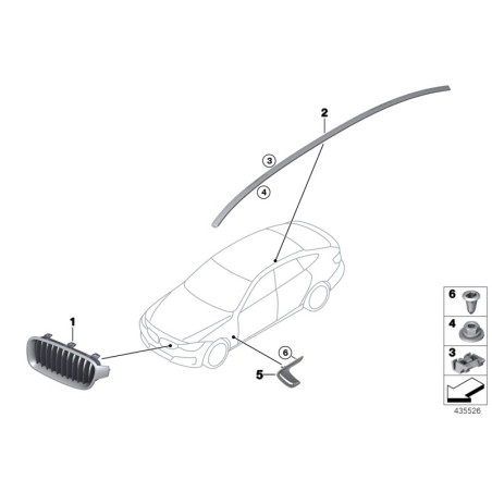 Panneau latéral de conduit d'air avant gauche apprêté - Pièce d'origine BMW 51747494355