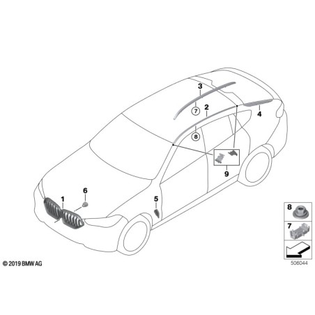 Garniture de ventilation latérale du conduit d'air gauche - Pièce d'origine BMW 51137418177 Garniture de ventilation latérale du conduit d'air gauche - Pièce d'origine BMW 51137418177