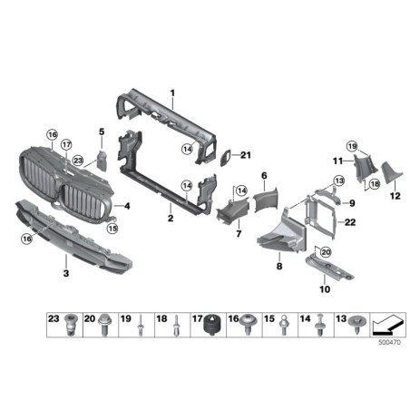 Conduit d'air latéral intérieur droit - Pièce d'origine BMW 51137349592