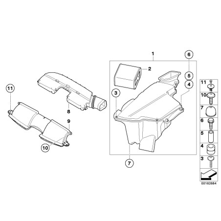 Capot d'aspiration du conduit d'air - Pièce d'origine BMW 13717838285 Capot d'aspiration du conduit d'air - Pièce d'origine BMW 13717838285