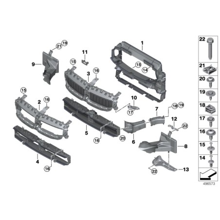 Conduit d'air avec commande de volet d'air inférieur - Pièce d'origine BMW 51749465187