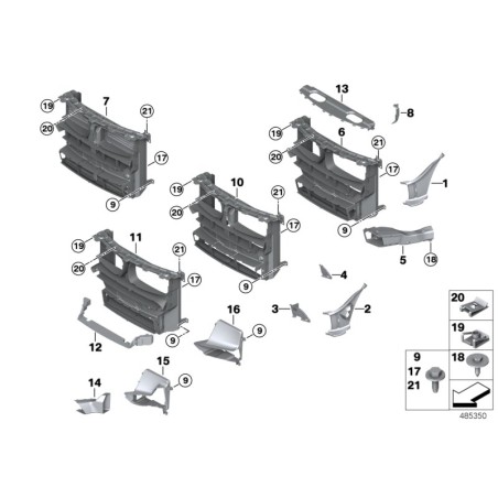 Conduit d'air avec commande de volet - Pièce d'origine BMW 51647308045 Conduit d'air avec commande de volet - Pièce d'origine BMW 51647308045