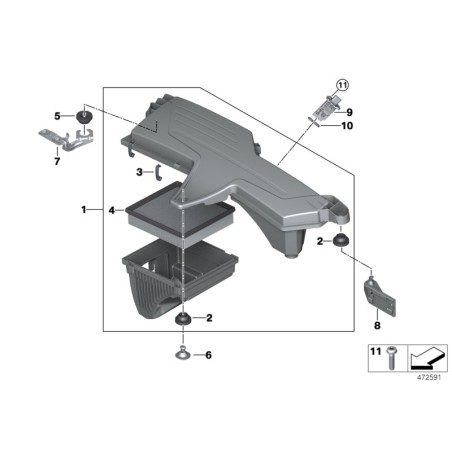 Filtre à air - Pièce d'origine BMW 13718507320