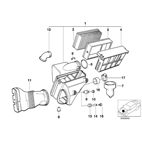 Filtre à air - Pièce d'origine BMW 13721730946