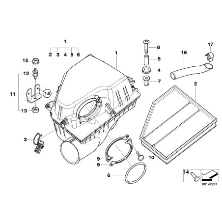Clip de boîtier de filtre à air - Pièce d'origine BMW 13717525713