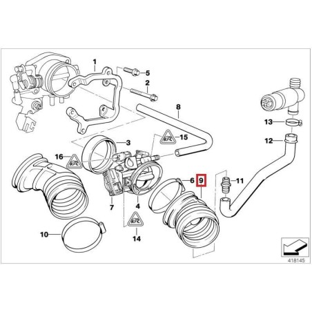 Tuyau de conduite d'admission de filtre à air - Pièce d'origine BMW 13541740073 Tuyau de conduite d'admission de filtre à air - Pièce d'origine BMW 13541740073