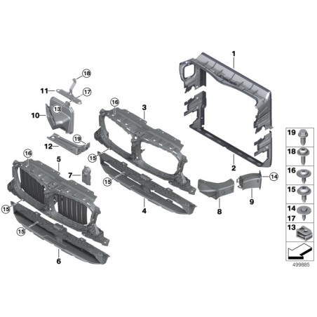 Volet d'air supérieur de luxe - Pièce d'origine BMW 51137497228