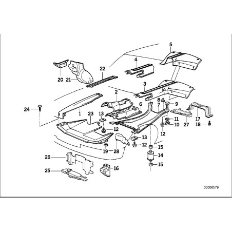 Panneau de guidage d'air sous le véhicule - Pièce d'origine BMW 51711969484
