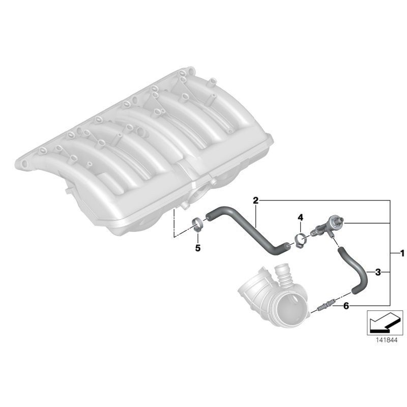 Connecteur de tuyau d'air vers le manchon d'admission - Pièce d'origine BMW 13327503677
