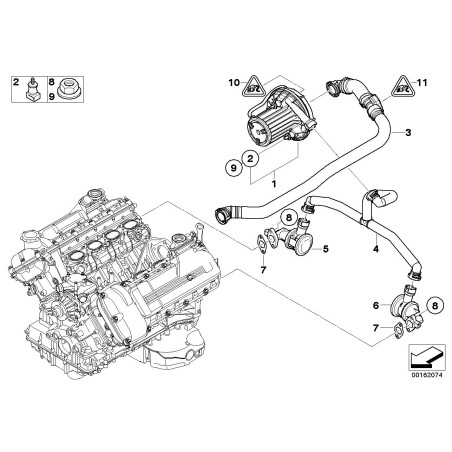 Joint de soupape de contrôle d'injection d'air - Pièce d'origine BMW 11727838389 Joint de soupape de contrôle d'injection d'air - Pièce d'origine BMW 11727838389