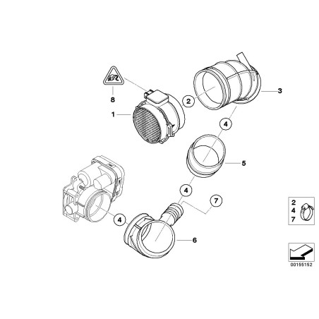 Manchon d'admission d'air - Pièce d'origine BMW 13541705209
