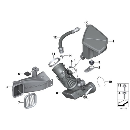 Tuyau d'admission d'air - Pièce d'origine BMW 13717823517