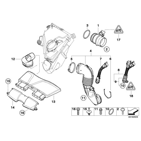 Prise d'air d'admission avant - Pièce d'origine BMW 13717541738