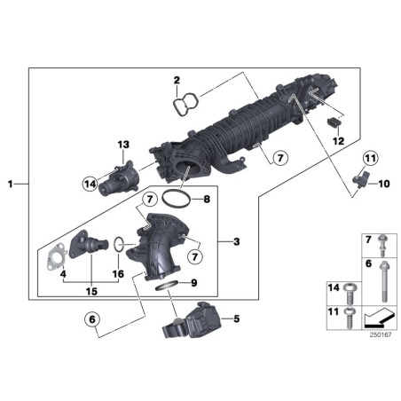 Collecteur d'admission d'air - Pièce d'origine BMW 11617811909
