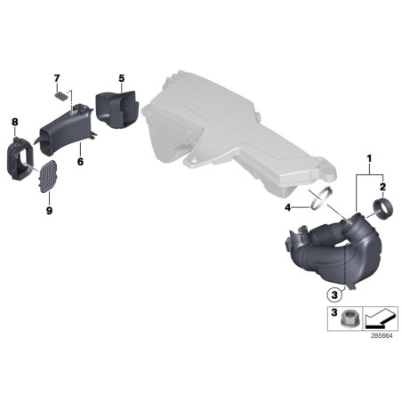 Tuyau d'admission d'air - Pièce d'origine BMW 13717605045