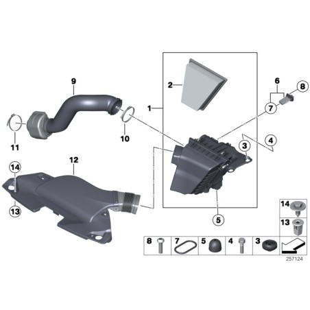 Capot d'aspiration d'admission d'air 1.8i 2.0i 2.3i 2.8i 3.0i - Pièce d'origine BMW 13717582909 Capot d'aspiration d'admission d'air 1.8i 2.0i 2.3i 2.8i 3.0i - Pièce d'origine BMW 13717582909