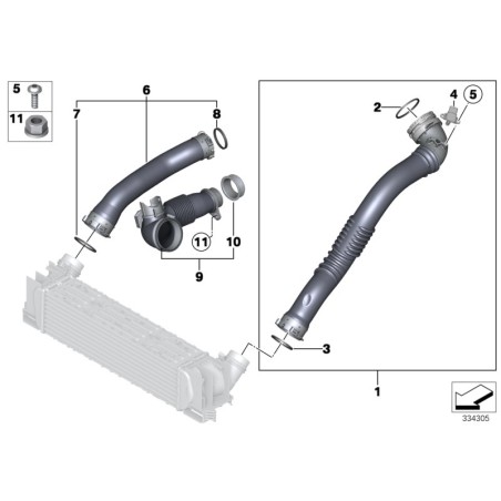 Tube d'admission d'air - Pièce d'origine BMW 13717605638