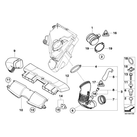 Tuyau filtré du débitmètre d'air - Pièce d'origine BMW 13717796370 Tuyau filtré du débitmètre d'air - Pièce d'origine BMW 13717796370