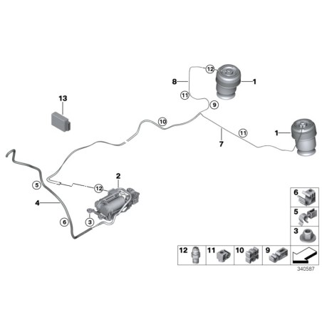 Compresseur de suspension pneumatique - Pièce d'origine BMW 37206875177