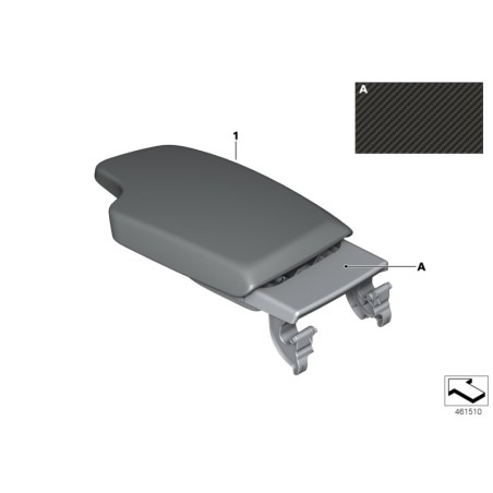 Accoudoir en Alcantara noir pour conduite à gauche - Pièce d'origine BMW 51162405917