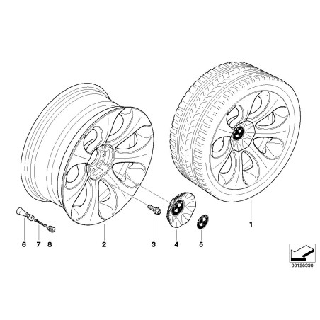 Enjoliveur de moyeu de jante en alliage - Pièce d'origine BMW 36136763117 Enjoliveur de moyeu de jante en alliage - Pièce d'origine BMW 36136763117