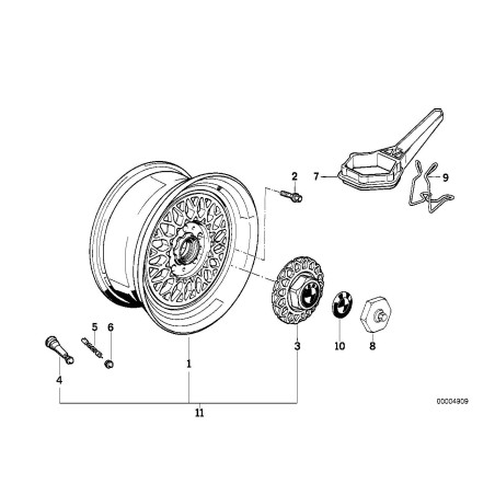Enjoliveur de moyeu de jante en alliage 1 pièce - Pièce d'origine BMW 36131179828