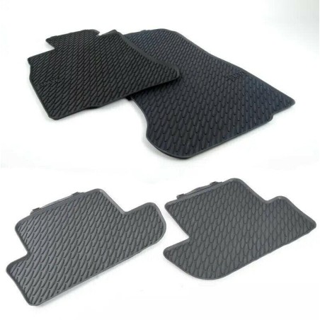 Tapis de sol en caoutchouc noir toutes saisons avant+arrière LHD - Pièce d'origine BMW 51472163803/51472163801